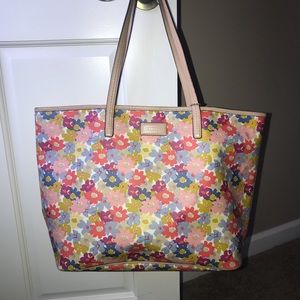 coach large floral tote bag